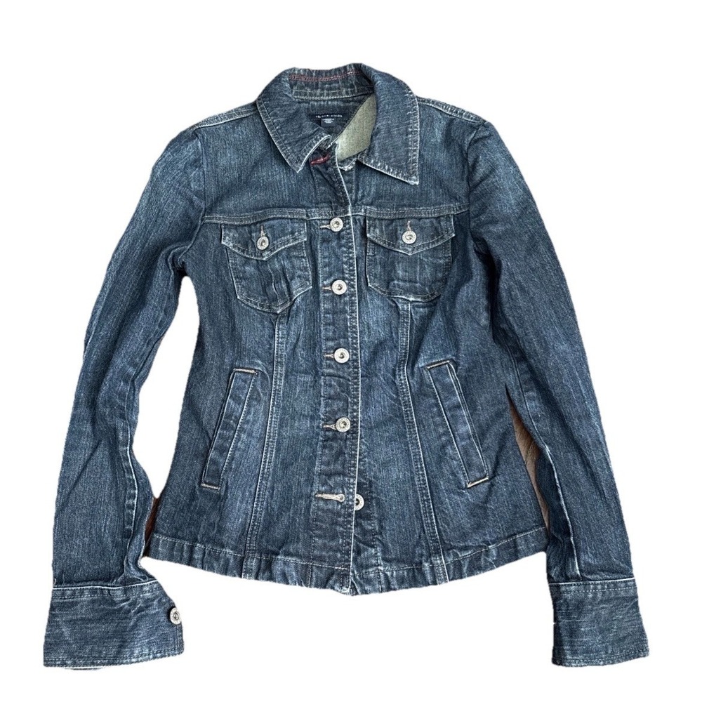 Tommy Hilfiger Fitted Jean Jacket‎ Denim Size XS Navy Blue Classic